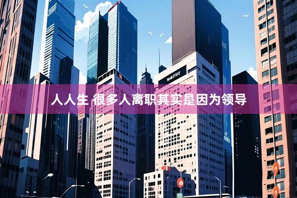人人生 很多人离职其实是因为领导