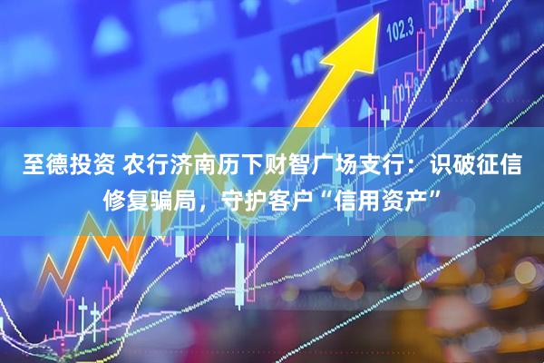 至德投资 农行济南历下财智广场支行：识破征信修复骗局，守护客户“信用资产”